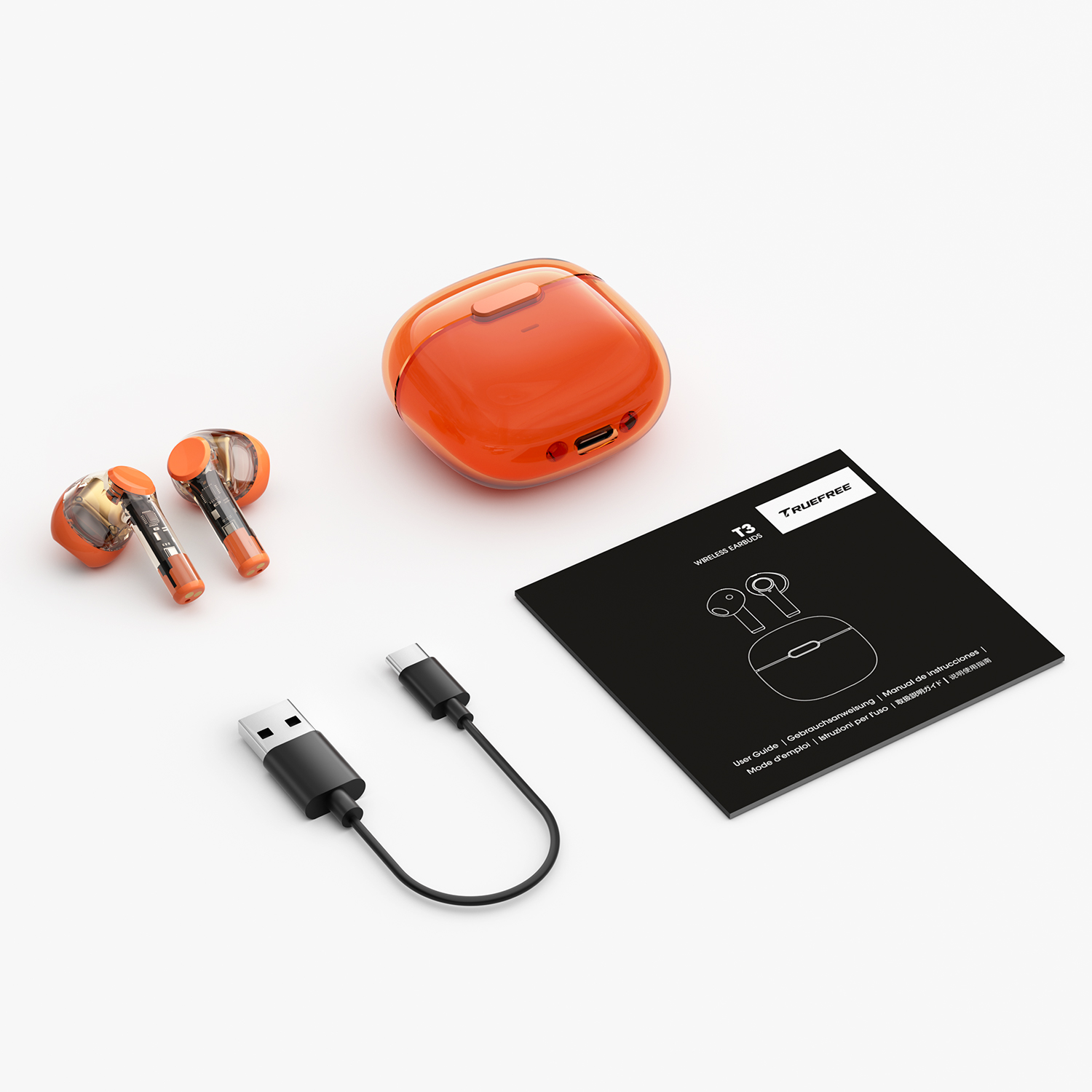 TRUEFREE T3【2023新モデル 透明感イヤホン】ワイヤレスイヤホン Bluetooth 5.3 超ミニ 透明デザイン AAC/SBC適用 最大28時間再生可能 ENC通話ノイズ低減技術 瞬間接続 快適な装着感 IPX5防水可能 タッチ操作 43ms低遅延 ゲームモード可能 ブルートゥースイヤホン おしゃれ 日本語取扱説明書 メーカー12ヶ月保証