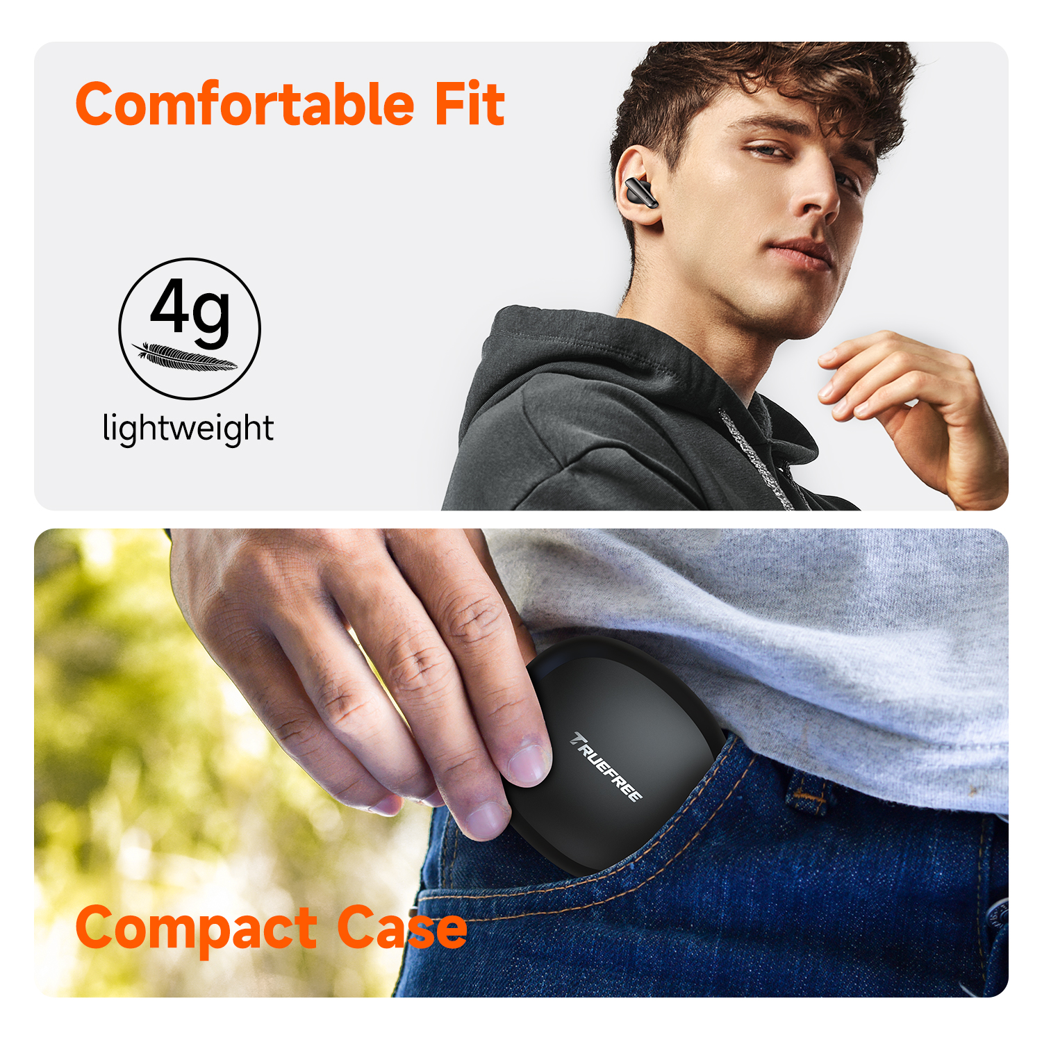 TRUEFREE T2 Bluetooth5.3技術 蓋を開けたら瞬間接続 ワイヤレスイヤホン ぶるーとぅーすイヤホン 快適な装着感 AAC SBC 最大23時間再生 ENCノイズキャンセリング 片耳/両耳 左右分離型 小型/軽量 iPhone/Android適用 ビジネス/通勤通学/テレワーク/WEB会議適用 IPX4防水可能 タッチ操作 ゲームモード可能 PSE技術基準適合・メーカー12ヶ月保証