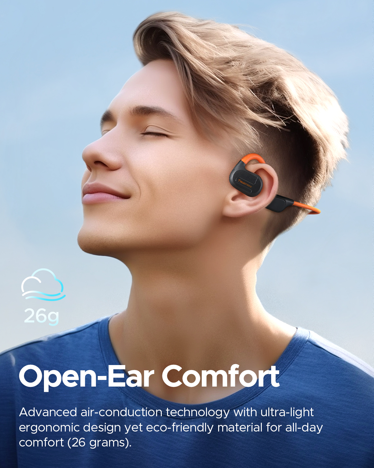 TRUEFREE F2【耳を塞がないイヤホン Bluetooth イヤホン】ワイヤレスイヤホン 首掛けイヤホン AAC/SBC対応 ランニング ネックバンド型 スポーツイヤホン 耳掛け式イヤホン マルチポイントイヤホン 26g重量 Bluetooth 5.3 IPX4防水 ゲームモード付き マイク付きイヤホン こつでんどう イヤホンではない ENCノイズキャンセリング 日本語取扱説明書