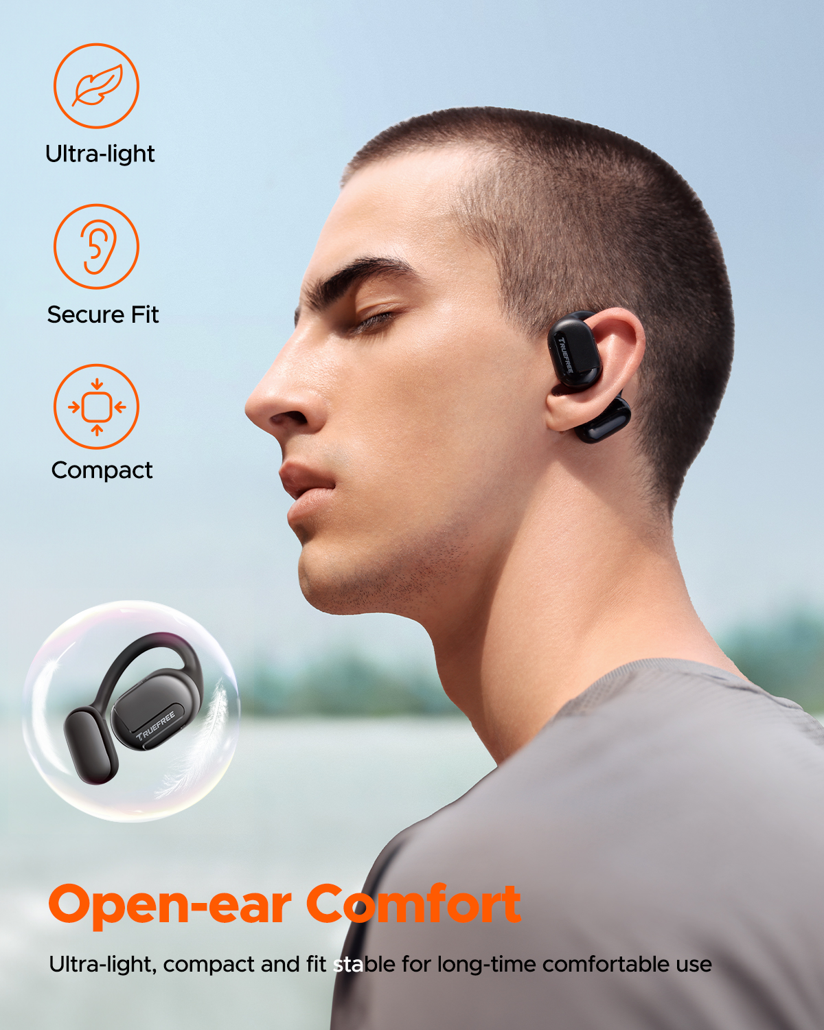 TRUEFREE O1 耳掛け式イヤホン ワイヤレスイヤホン bluetooth5.3 耳を塞がないイヤホン 耳掛け式イヤホン bluetooth オープンイヤー イヤホン オープンイヤー イヤホン bluetooth マルチポイント 10時間連続使用 ながら聴き イヤホン 開放型 ブルートゥースイヤホン AAC/SBC スポーツ イヤホン 快適な装着感
