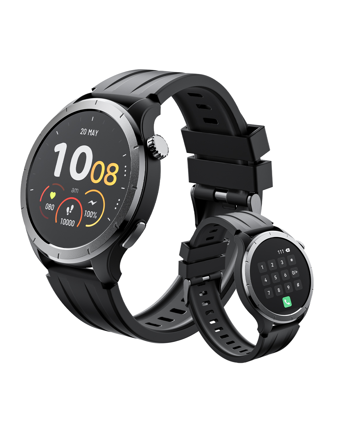 TRUEFREE Watch1 スマートウォッチ 男女兼用 1.53インチ フィットネストラッカー 心拍数、SpO2、睡眠とストレスモニター 127種類のスポーツモード IP68防水 iPhoneとAndroidの通話とメッセージサポート