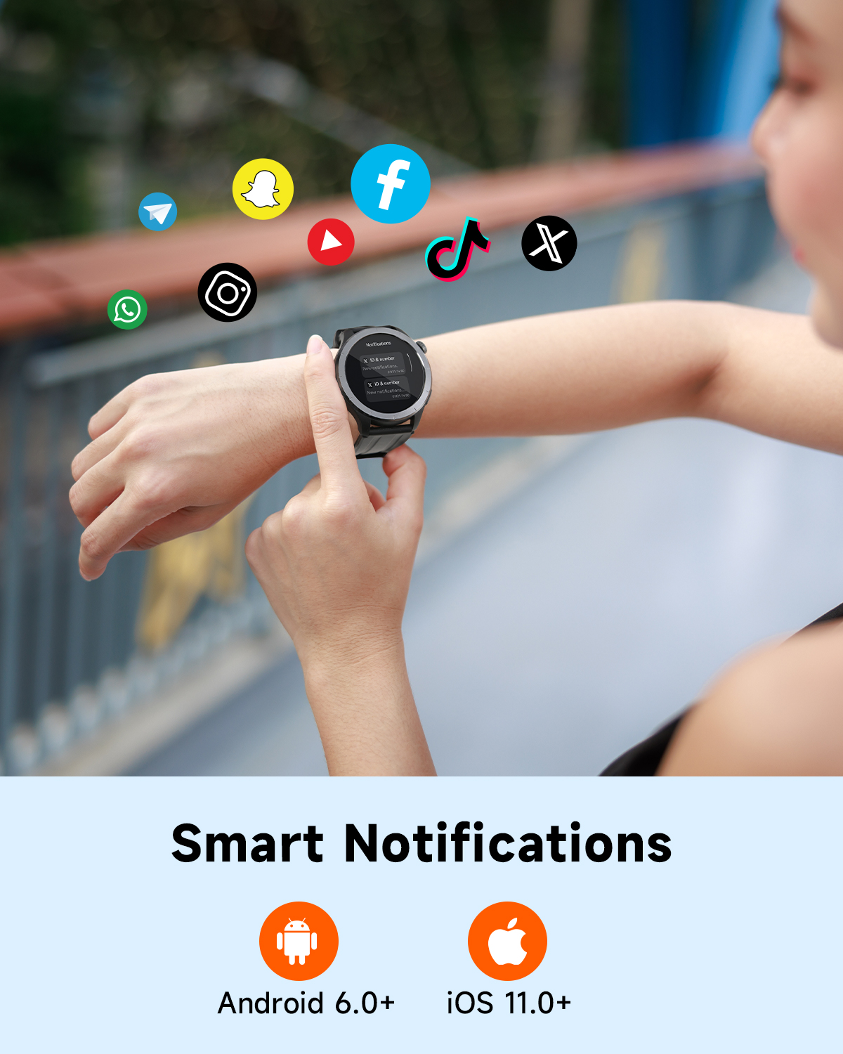 TRUEFREE Watch1 スマートウォッチ 男女兼用 1.53インチ フィットネストラッカー 心拍数、SpO2、睡眠とストレスモニター 127種類のスポーツモード IP68防水 iPhoneとAndroidの通話とメッセージサポート