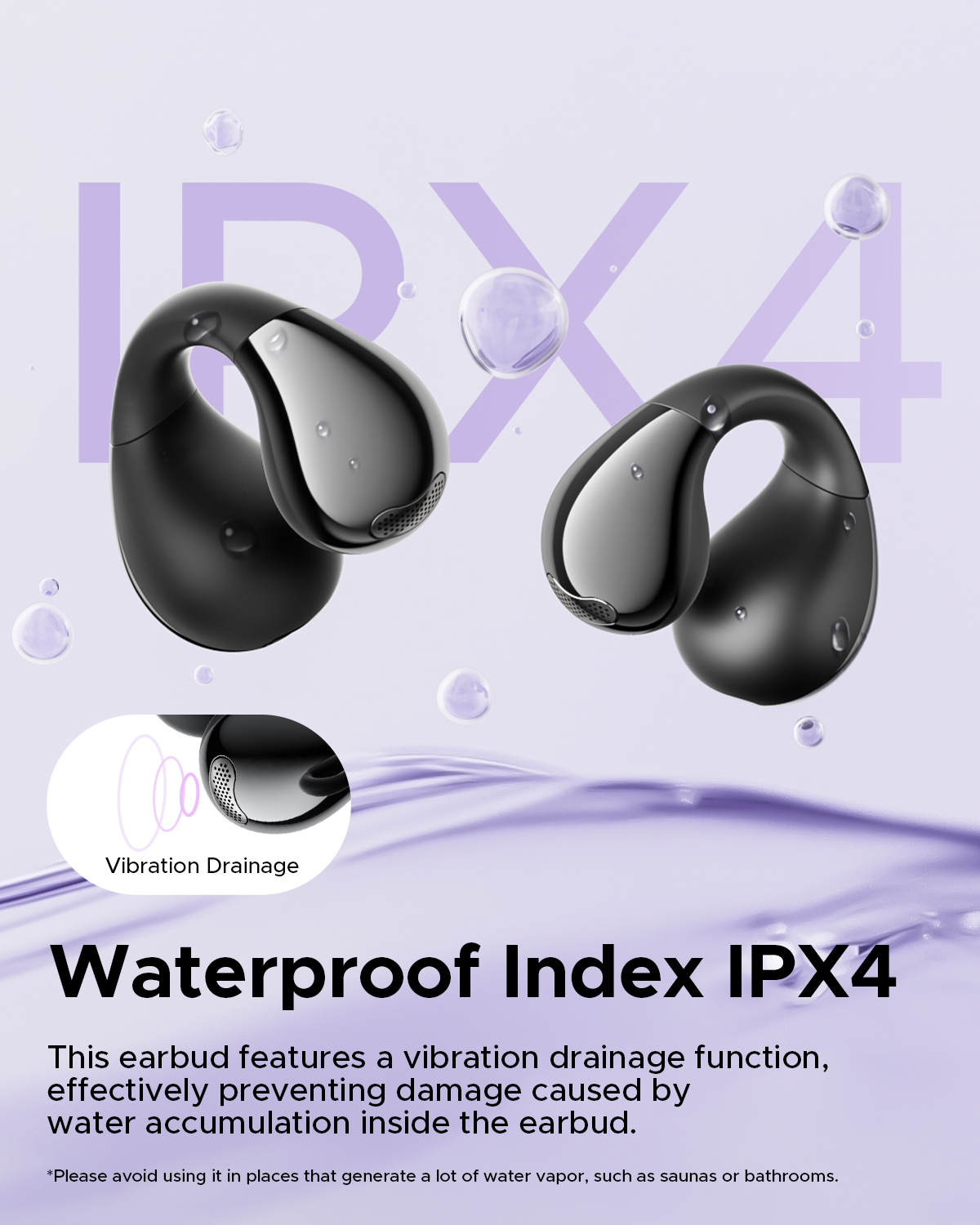 Truefree B1 Open Ear Headphones, Comfort Open Ear Clip Bluetooth Earbuds, 5.4 Wireless Earbuds with Spatial Sounds, Stable Fit, 25H Playtime, Multipoint Connection, App Control, Workout Black