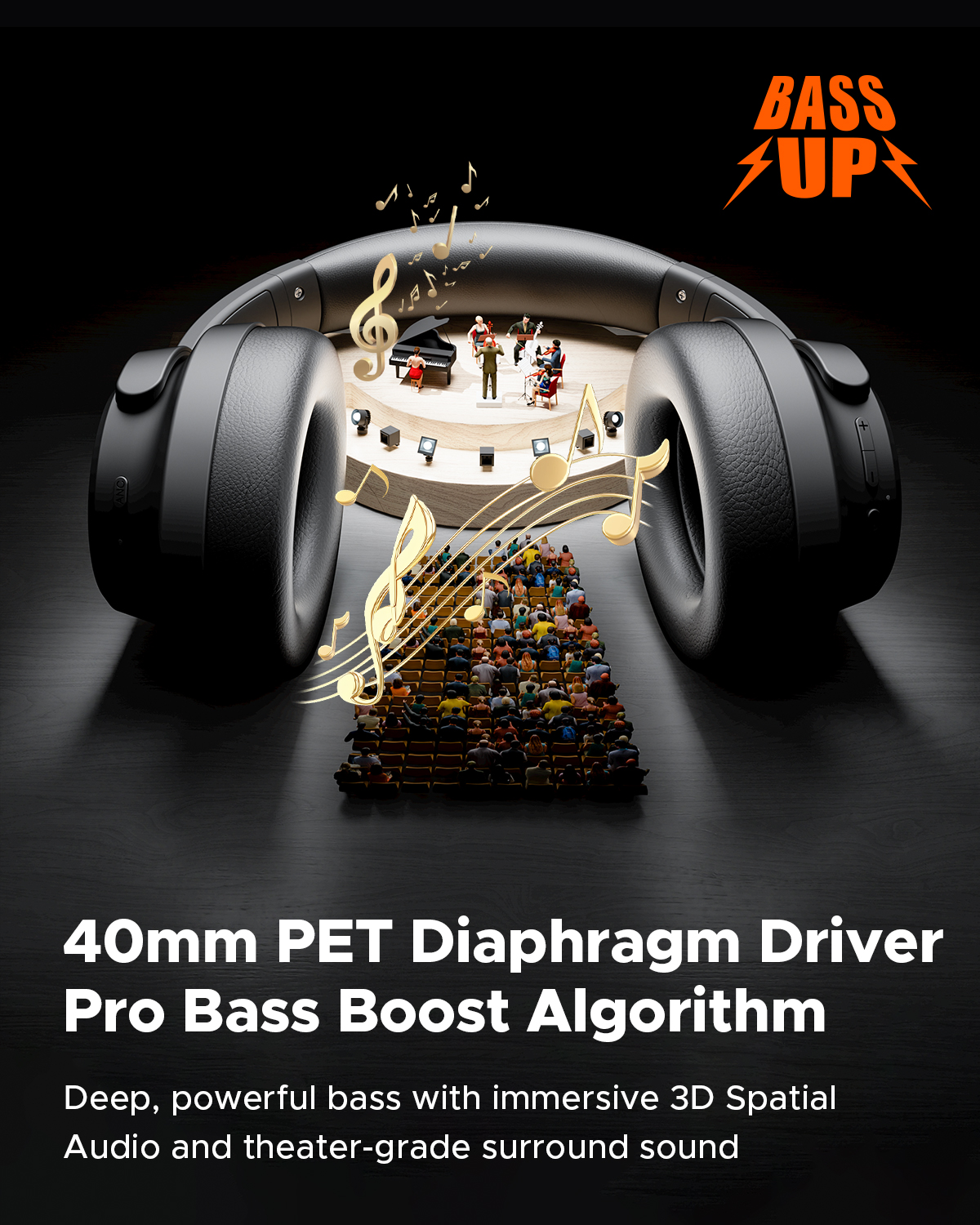 TRUEFREE Over Ear Wireless Headphones, Bluetooth 6.0 Hybrid Active Noise Cancelling Headphones, 125H Playtime, 40mm Driver, Deep Bass, Transparency Mode, Multipoint Connection & App Customize EQ