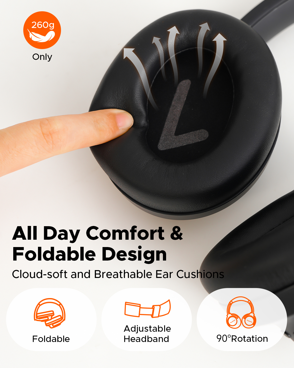 TRUEFREE Over Ear Wireless Headphones, Bluetooth 6.0 Hybrid Active Noise Cancelling Headphones, 125H Playtime, 40mm Driver, Deep Bass, Transparency Mode, Multipoint Connection & App Customize EQ